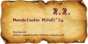 Mendelsohn Mihály névjegykártya